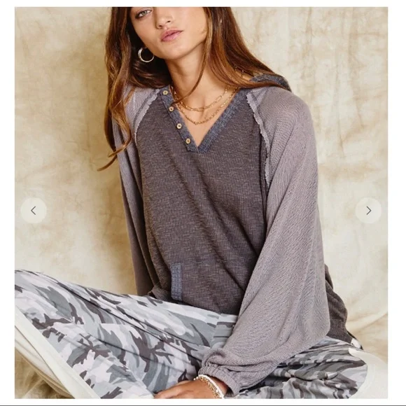 #19 Stylish Fabulous Stone Washed Ribbed Hoodie - Picture 6 of 6